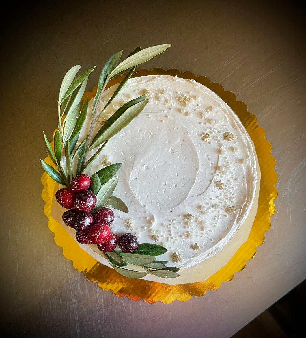 HOLIDAY EGGNOG CAKE: bourbon + nutmeg