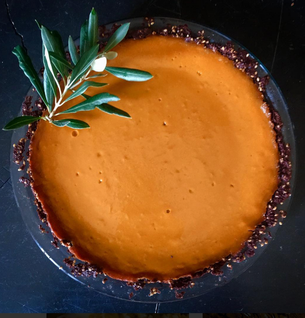 MISO SWEET POTATO PIE W/ CHOCOLATE BLACK SESAME CRUST